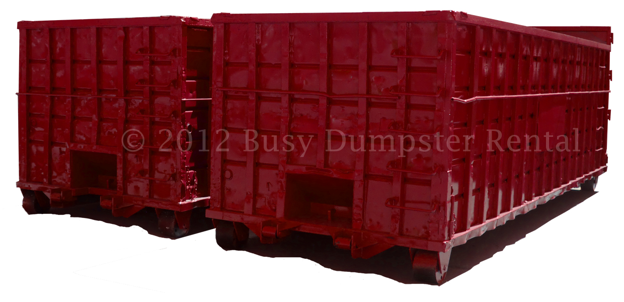 red 40 yard dumpsters